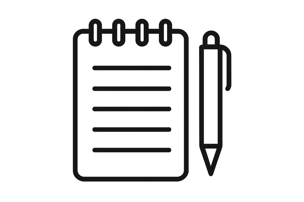 icon b&w note pad