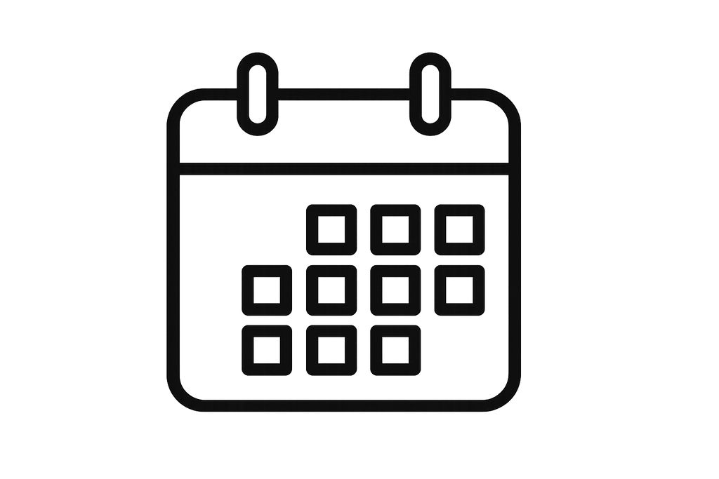 icon, b&w, transparent, simple calendar