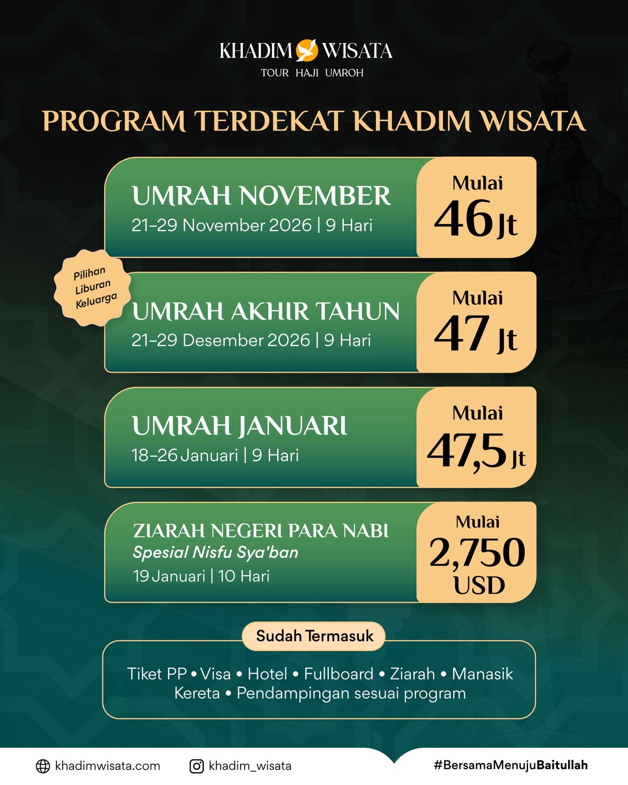jadwal umroh akhir tahun